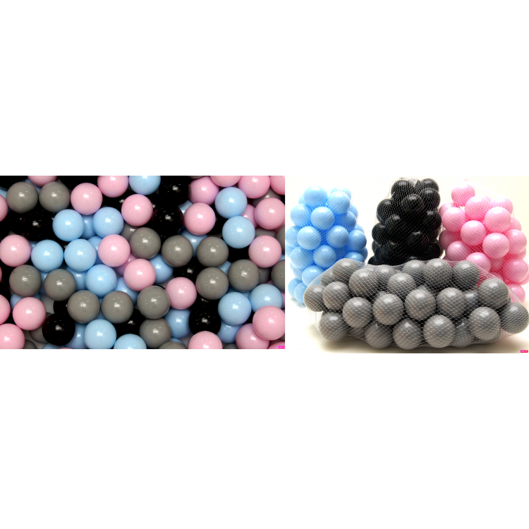Loptičky do suchých bazénov Welox (200ks) - ružová, sivá, čierna, modrá